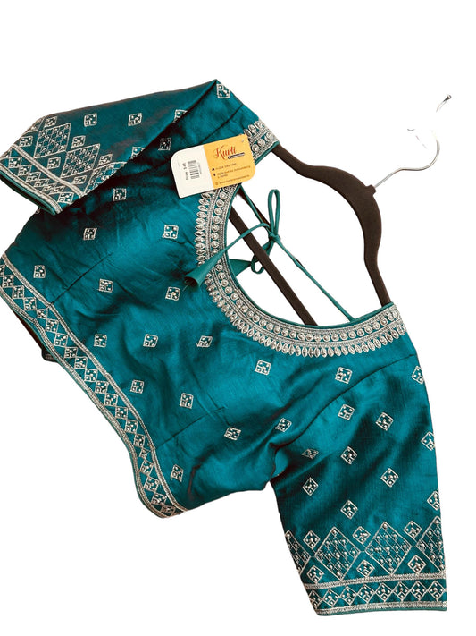 Silver embroidery blouses | readymade blouse for saree