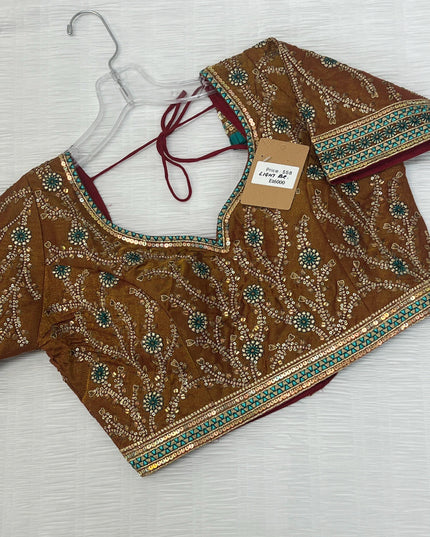 Embroidered silk blouse | readymade blouse for saree - Kurti Connection USA