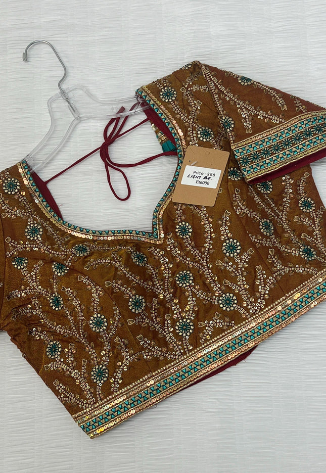 Embroidered silk blouse | readymade blouse for saree - Kurti Connection USA