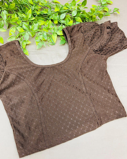Strechable blouse | dark brown - Kurti Connection USA