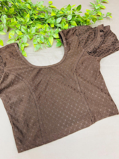 Strechable blouse | dark brown