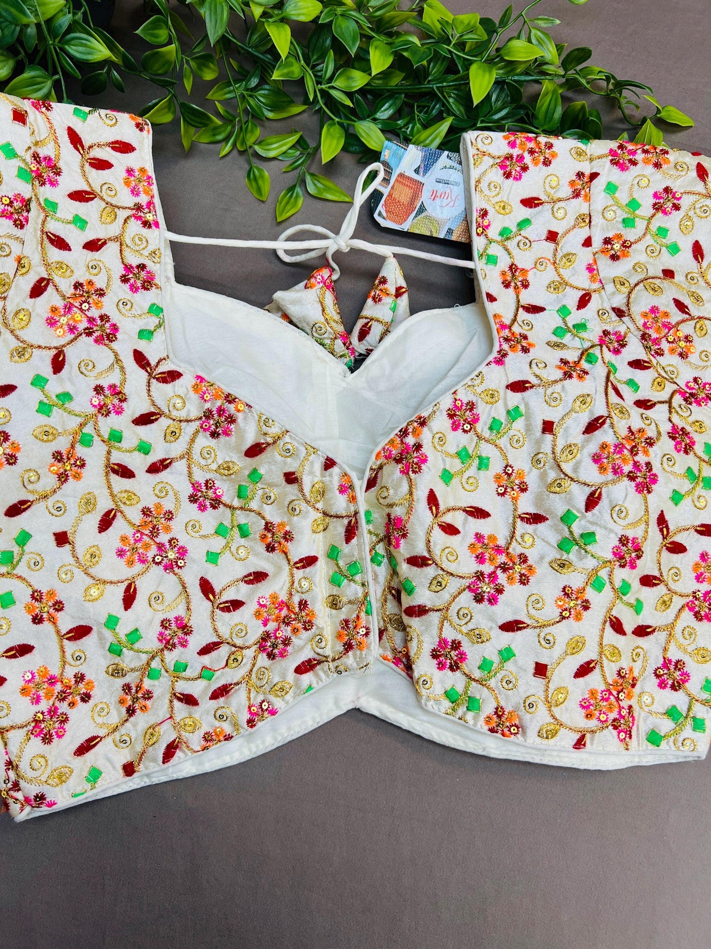 Multicolor embroidery work blouse