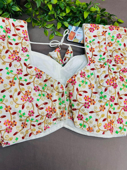 Multicolor embroidery work blouse