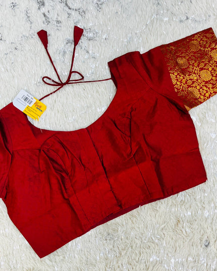 Dark maroon silk blouse - Kurti Connection USA