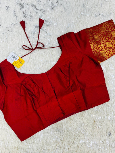 Dark maroon silk blouse - Kurti Connection USA