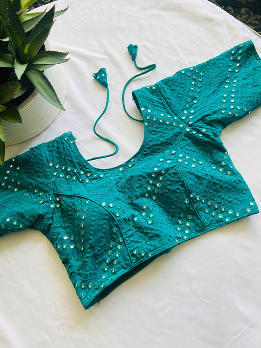 Foil mirror work blouse