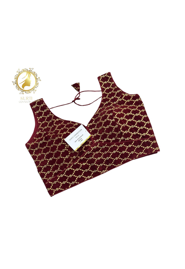 Size 36 velvet blouse - Kurti Connection USA