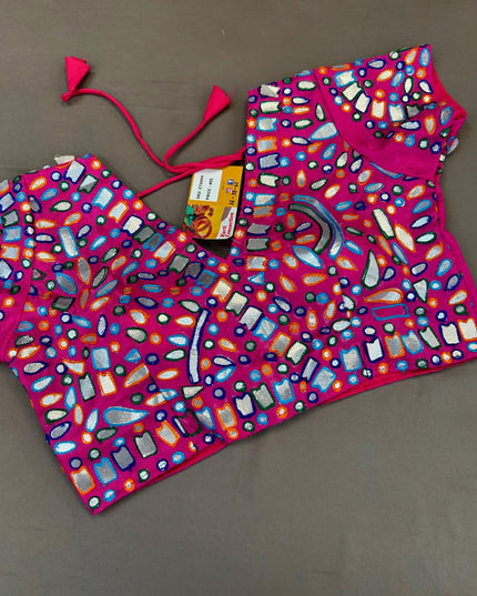 Foil work blouse - Kurti Connection USA