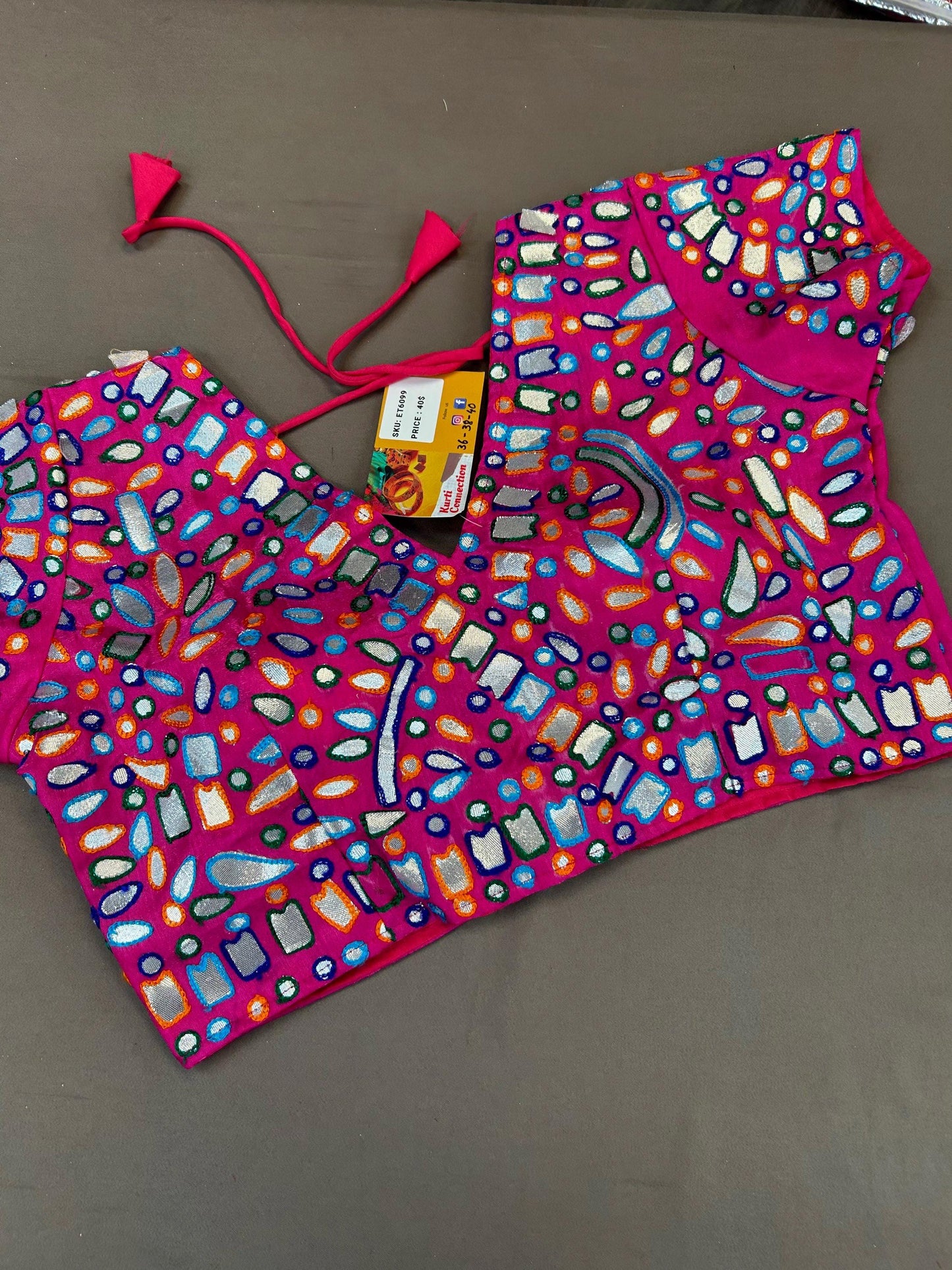Foil work blouse