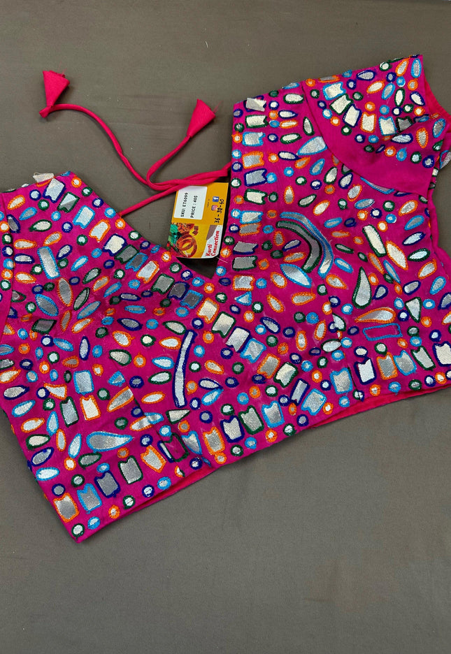 Foil work blouse - Kurti Connection USA