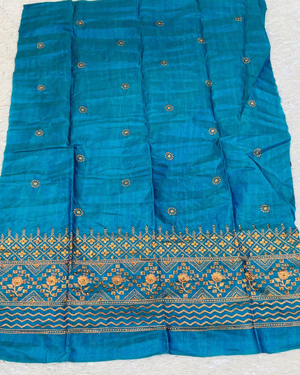 Embroidered blouse piece / unstitched blouse piece / silk material - Kurti Connection USA