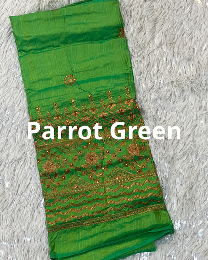 Embroidered blouse piece / unstitched blouse piece / silk material - Kurti Connection USA