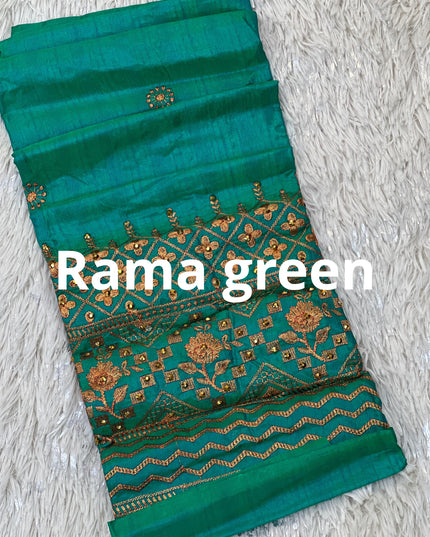 Embroidered blouse piece / unstitched blouse piece / silk material - Kurti Connection USA