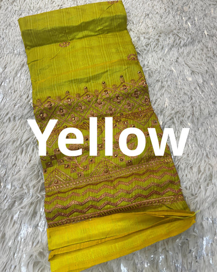 Embroidered blouse piece / unstitched blouse piece / silk material - Kurti Connection USA