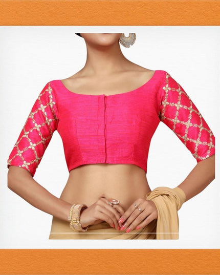 Raw silk blouse - Kurti Connection USA