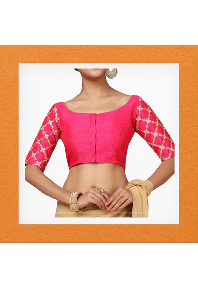 Raw silk blouse - Kurti Connection USA