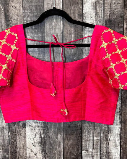Raw silk blouse - Kurti Connection USA