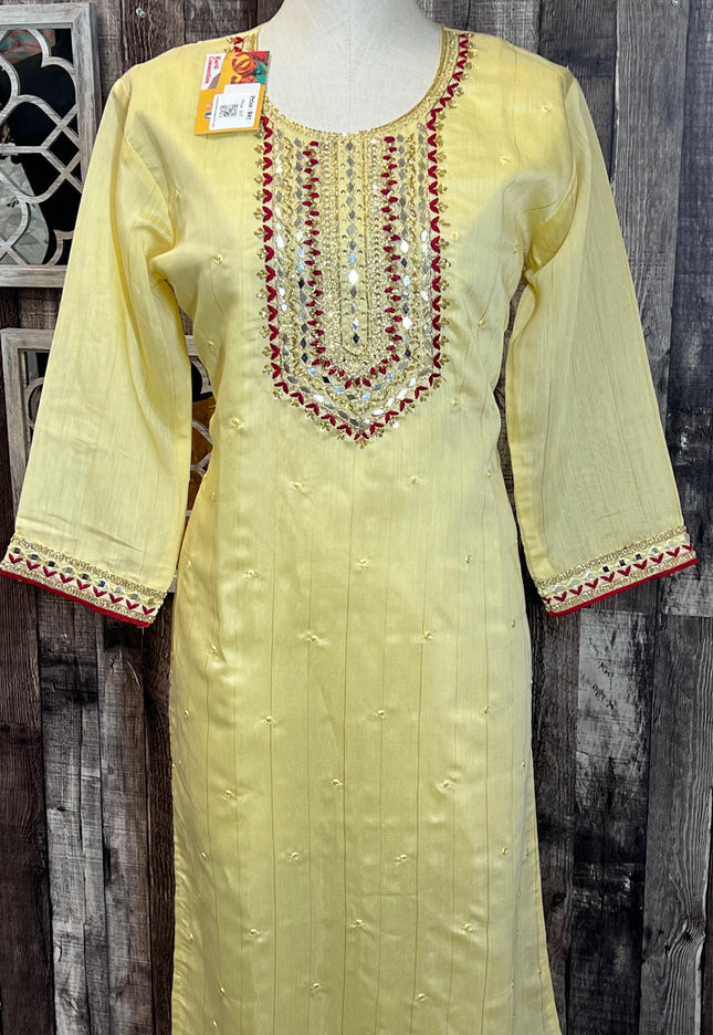 Chanderi silk kurti - Kurti Connection USA