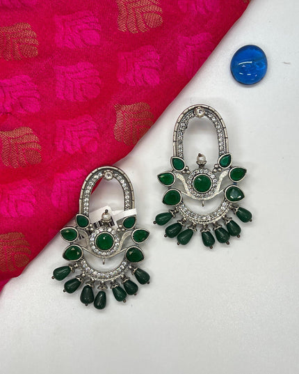 Silver look alike earrings - Kurti Connection USA