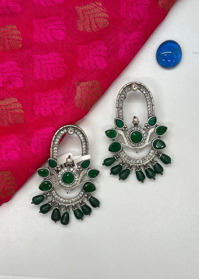 Silver look alike earrings - Kurti Connection USA