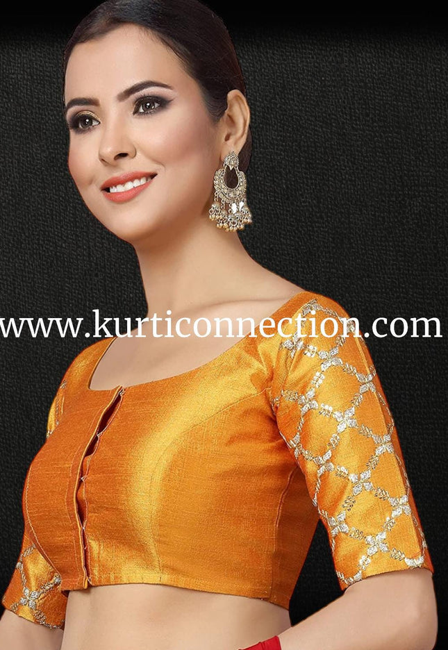 Cotton silk blouse - Kurti Connection USA
