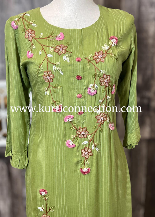 Embroidered cotton kurti - Kurti Connection USA