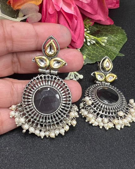 Dual tone earrings - Kurti Connection USA