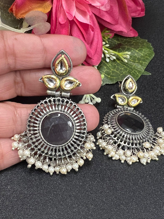 Dual tone earrings