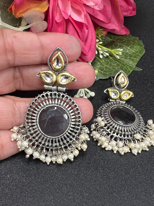 Dual tone earrings - Kurti Connection USA