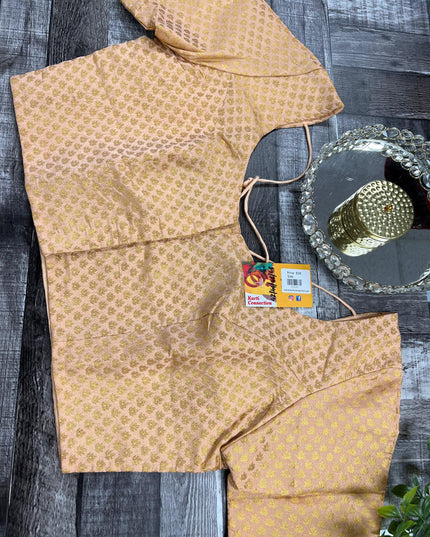 Silk blouse | light peach - Kurti Connection USA