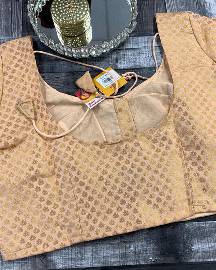 Silk blouse | light peach - Kurti Connection USA