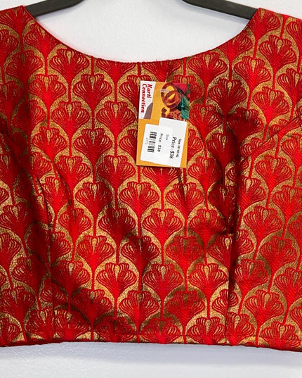 Boat neck blouse : back hooks - Kurti Connection USA