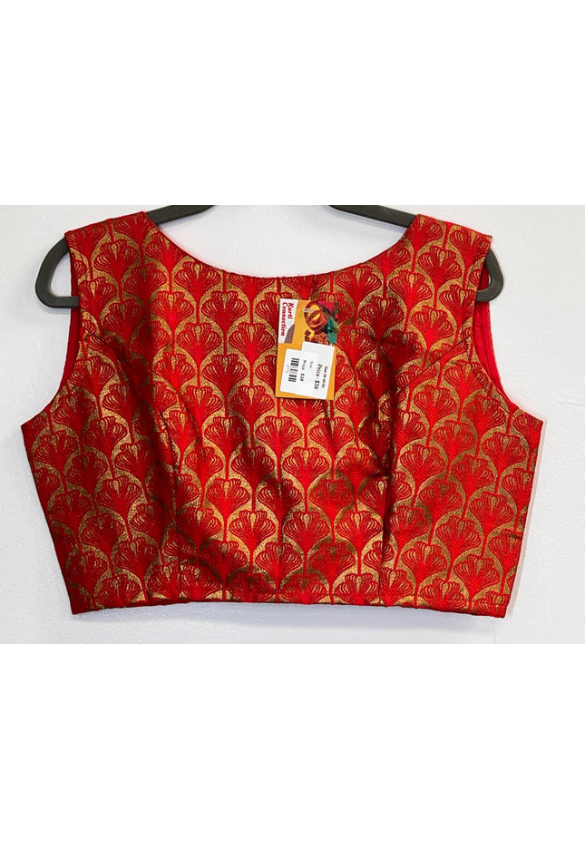 Boat neck blouse : back hooks - Kurti Connection USA