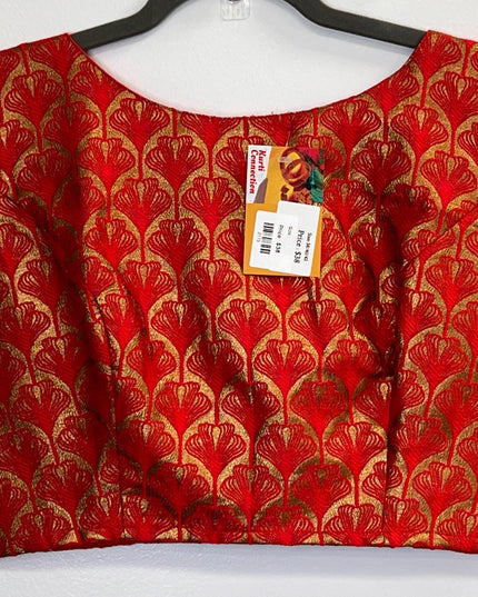 Boat neck blouse : back hooks - Kurti Connection USA