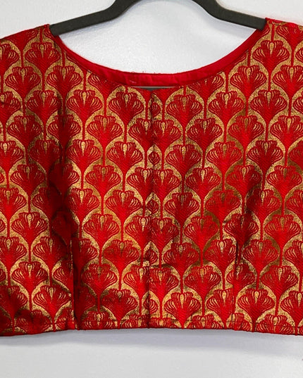 Boat neck blouse : back hooks - Kurti Connection USA