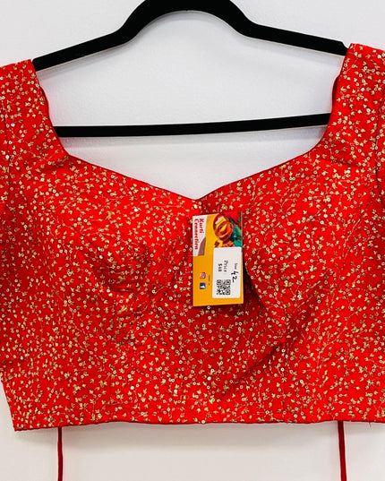 Party wear silk blouse | Red blouse - Kurti Connection USA