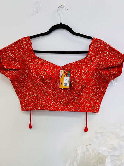 Party wear silk blouse | Red blouse
