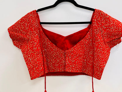 Party wear silk blouse | Red blouse