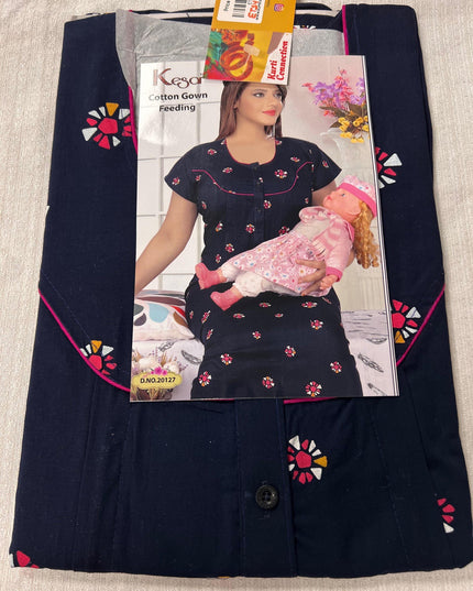 Cotton feeding gown | night gown for new moms - Kurti Connection USA