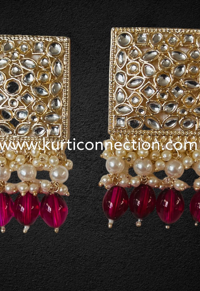 Kundan earrings - Kurti Connection USA