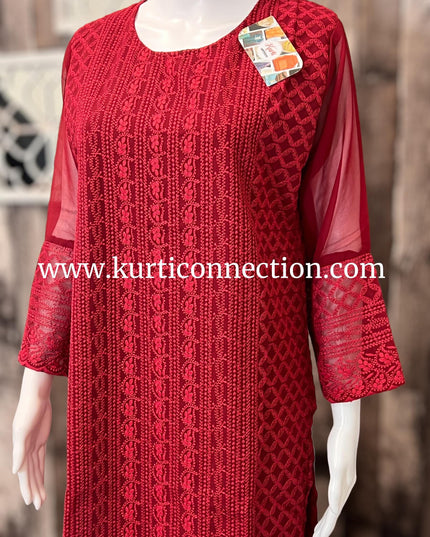 Chikankari kurti - Kurti Connection USA