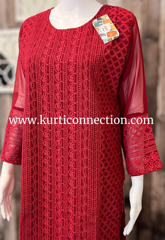 Chikankari kurti - Kurti Connection USA