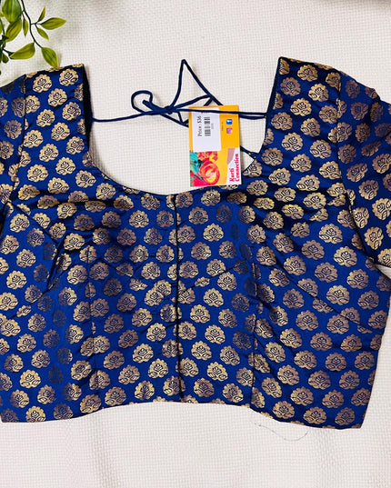 Navy blue Blouse | front hooks - Kurti Connection USA