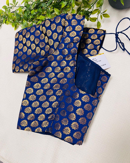 Navy blue Blouse | front hooks - Kurti Connection USA