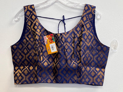 Navy blue sleeveless blouse