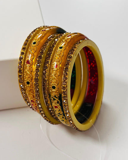 Multi color stone bangles - Kurti Connection USA