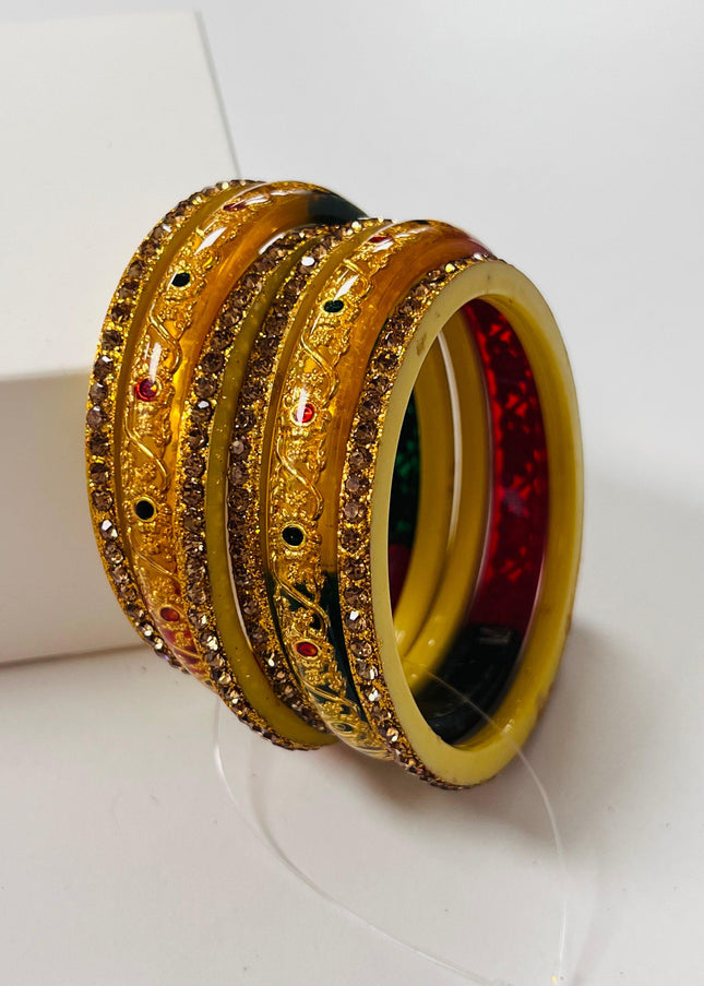 Multi color stone bangles - Kurti Connection USA