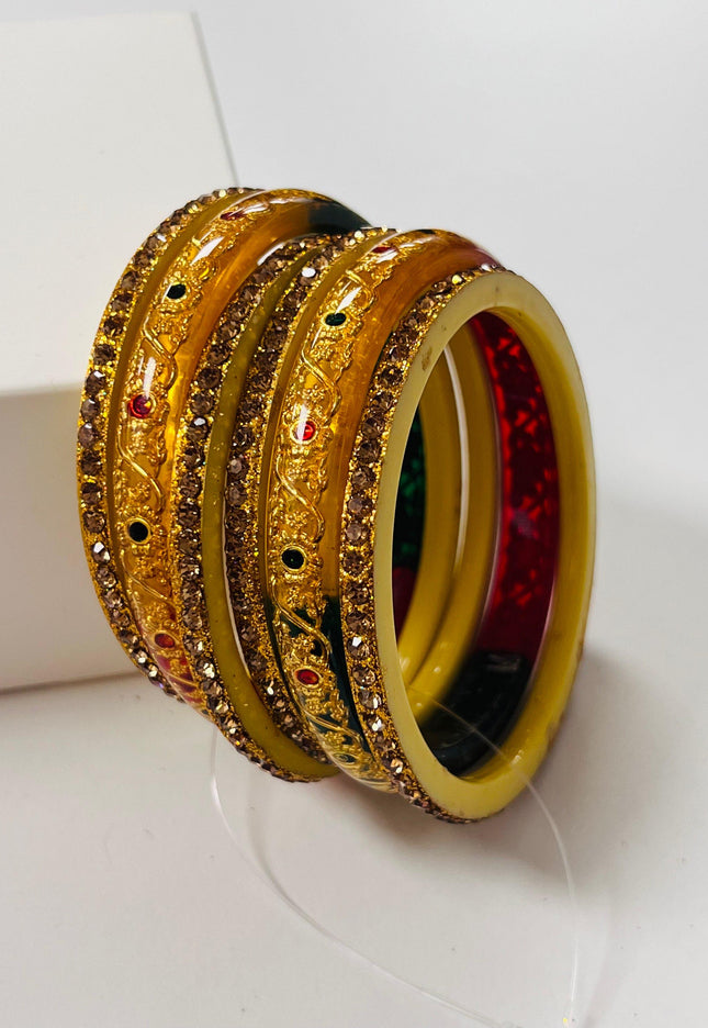 Multi color stone bangles - Kurti Connection USA