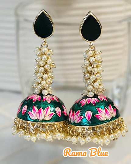Meenakari jhumki, long jhumki - Kurti Connection USA