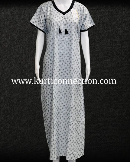 9126 soft cotton nighty, Indian nighty - Kurti Connection USA